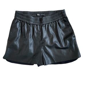 Zara Black High Waist Shorts Faux Leather